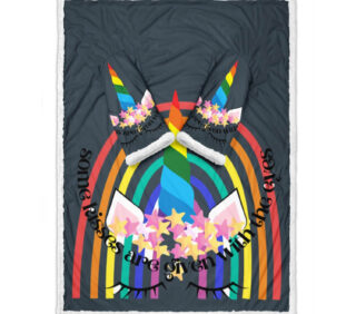 Rainbow Unicorn Valentines Day Sleeve Blankets